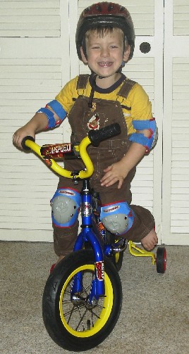 Alex on his new bike