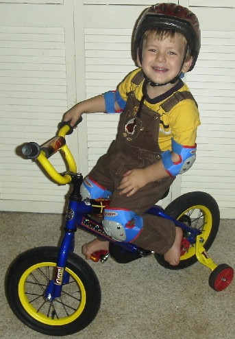 Alex on his new bike