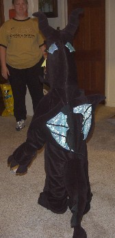 photo of Alex the dragon from the back