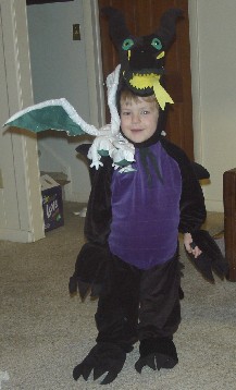 photo of Alex the dragon from the front