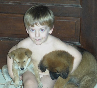photo of Alex and puppies