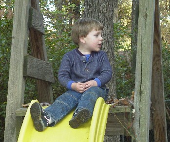 photo of Alex on the slide