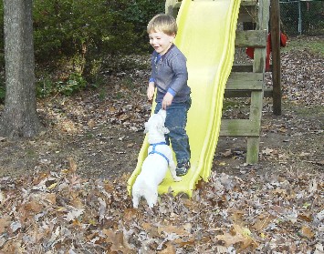 photo of Alex on the slide