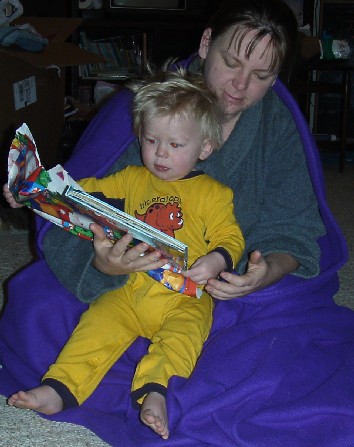 photo of Ben opening a present