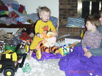 photo of Ben on his new rocking Tigger