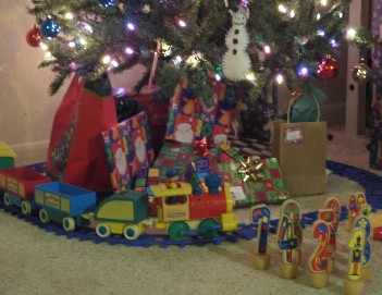 photo of the presents under the tree
