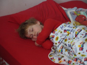 photo of Alex taking a nap