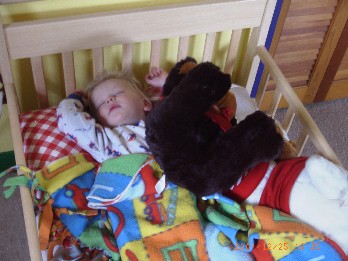 photo of Ben taking a nap